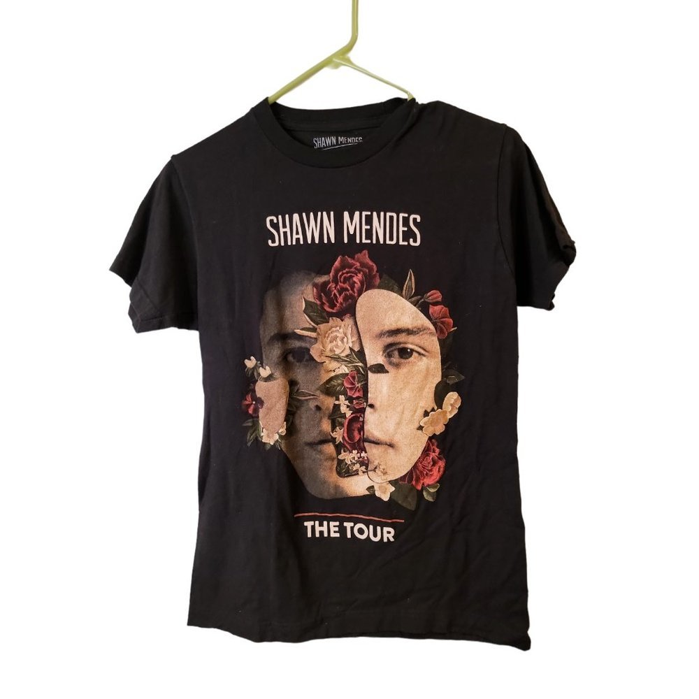 Shawn Mendes 2019 The Tour Graphic T-Shirt Small Black 100% Cotton